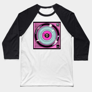 Pink and Black Framed Vinyl Record Graphic Baseball T-Shirt